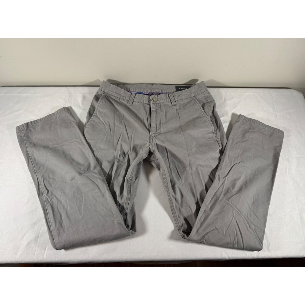 Bonobos Washed Chino Pants Mens 31/32 Grey Cotton Straight Leg 0731